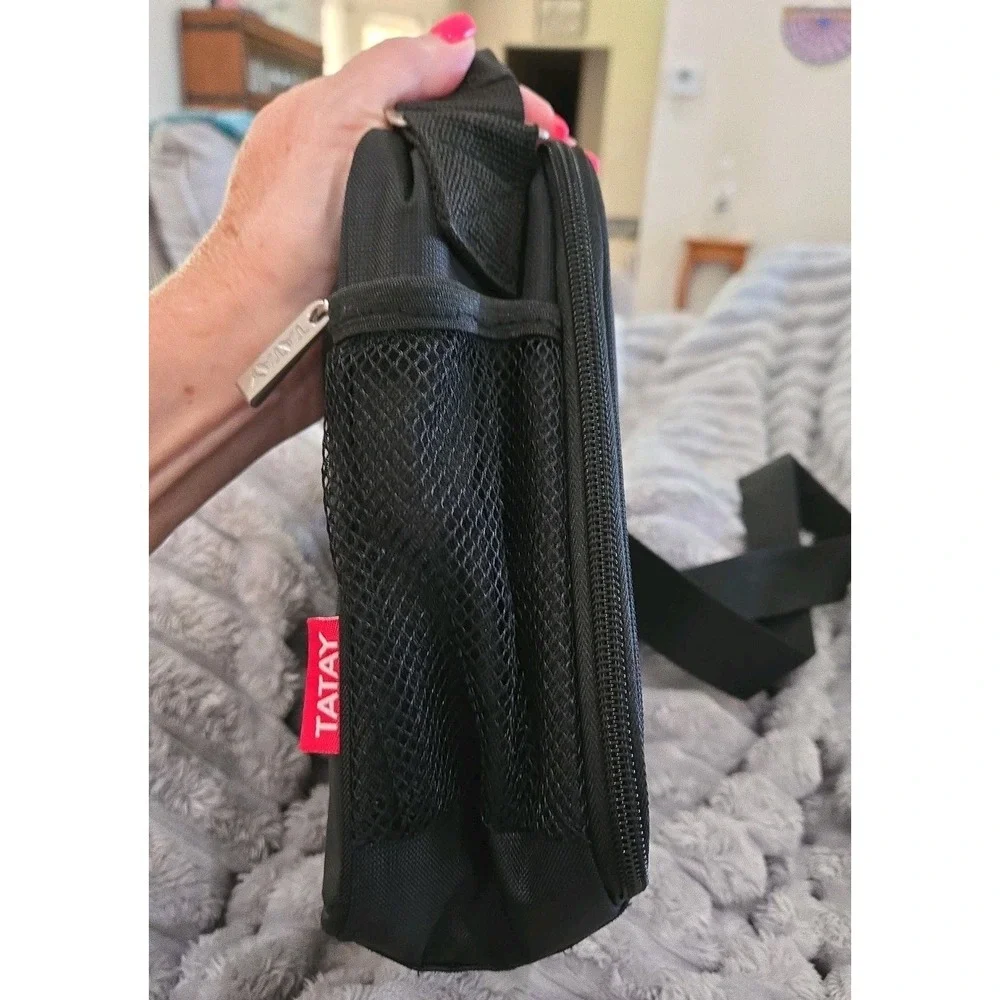 Tatay Lunch Bag Unisex Black W/ Strap Zip Up Lid.  EUC!!